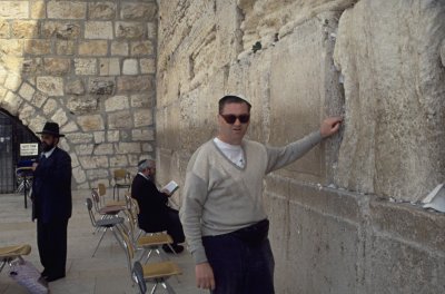 Jerusalem - Die Klagemauer mit Gebetszetteln in den Ritzen
