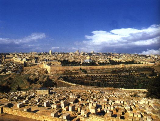 Blick vom Ölberg auf Jerusalem